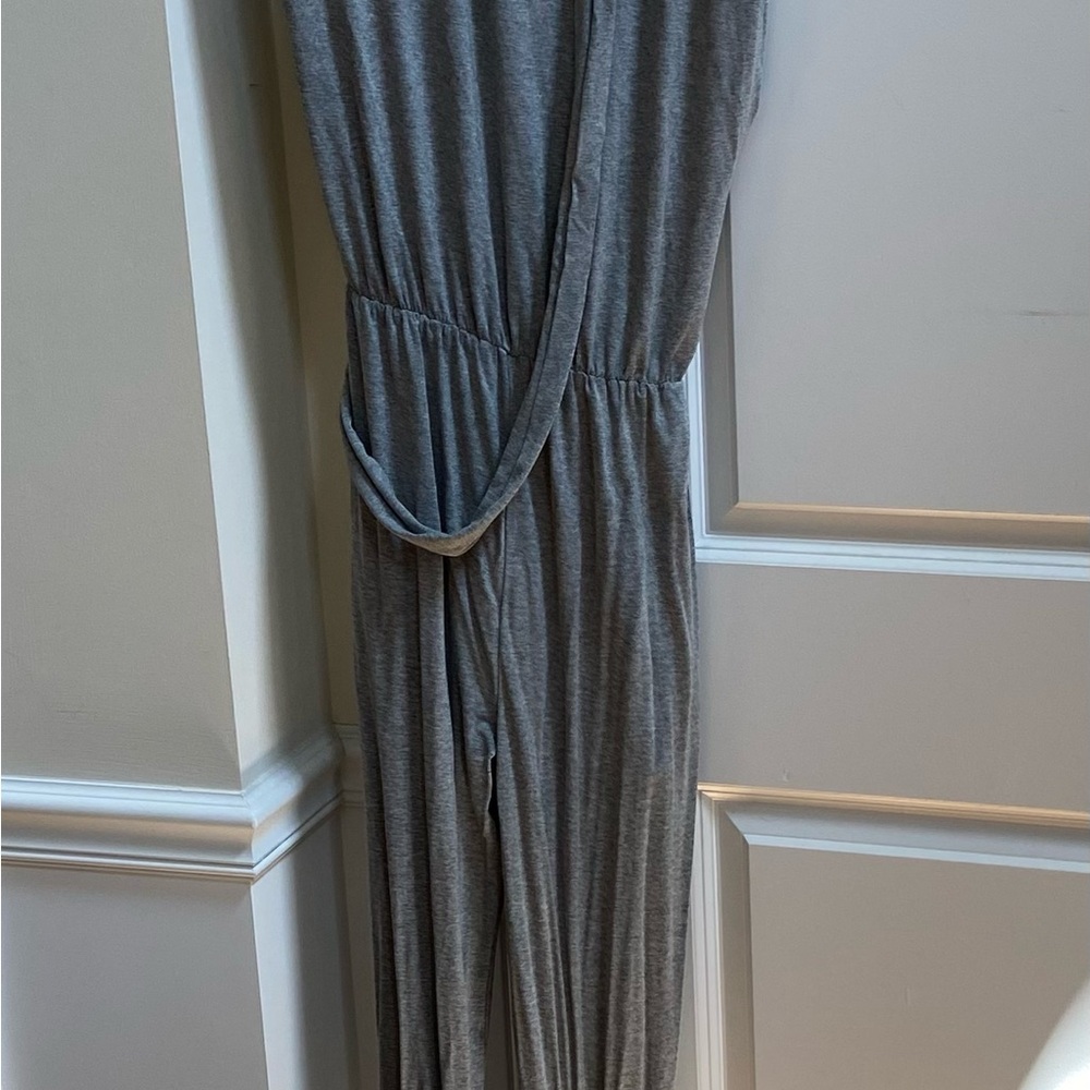 Grey jersey long romper/ jumpsuit Sz L NWT Buy now for the whole summer!